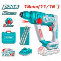 TOTAL Cordless Rotary Hammer TRHLI201881 – 20V Brushless, 1.8J Impact Energy, SDS Plus Chuck, 18mm Concrete Capacity, with 2.0Ah Battery, Charger, 3 Drill Bits & Carrying Case