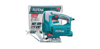 TOTAL Jig Saw  570W, 800-3000 rpm Variable Speed, 65mm Wood / 8mm Steel Cutting, 4-Step Pendulum, with 3 Saw Blades & Extra Carbon Brushes TS206656