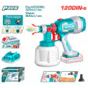 TOTAL 20V Cordless Paint Spray Gun TSGLI20042 – 1000ml Container, 800ml/min Flow, 120 DIN-s Viscosity, with 2 Copper Nozzles, 2.0Ah Battery & Charger