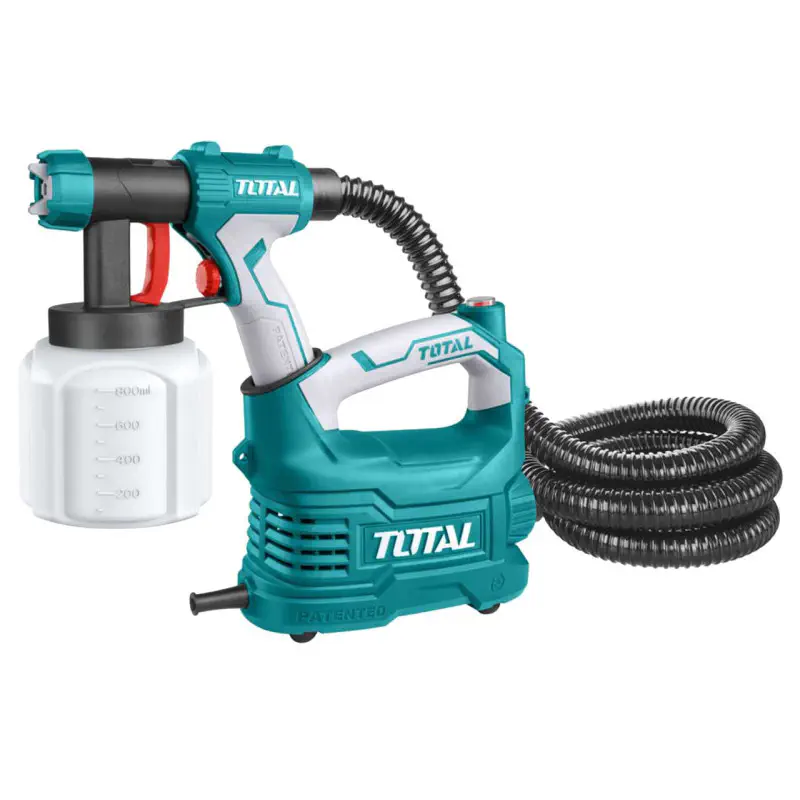 TOTAL HVLP Floor-Based Spray Gun TT5006 – 550W, 800ml Container, 850ml/min Max Flow, 3 Spray Patterns, with Viscosity Cup, Cleaning Needle & Shoulder Strap
