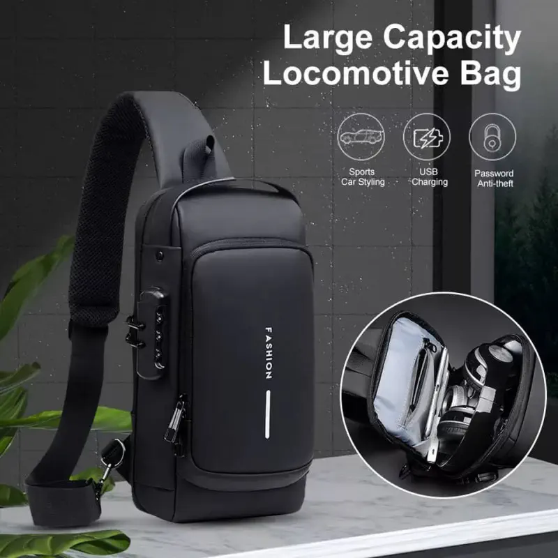 Usb bag with moneybag free (Fully Black)