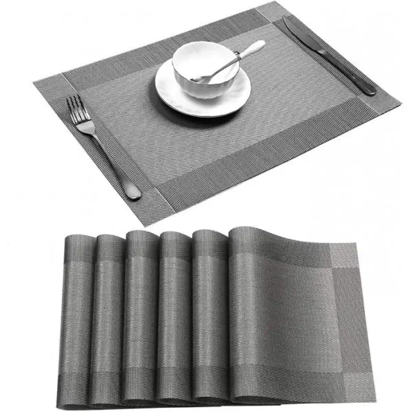 Dining Table Mat ( গ্রে কালার ৬ পিচের সেট )