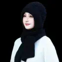 Windproof Cap with Scarf (Black)