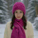 Windproof Cap with Scarf( Magenta )