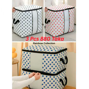 Star Printed Quilt Storage Bag ( 3 Pcs )