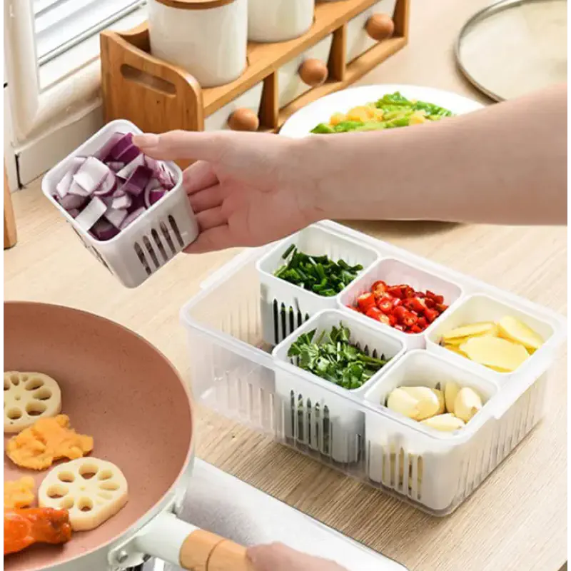 6 Grid Refrigerator Storage Box