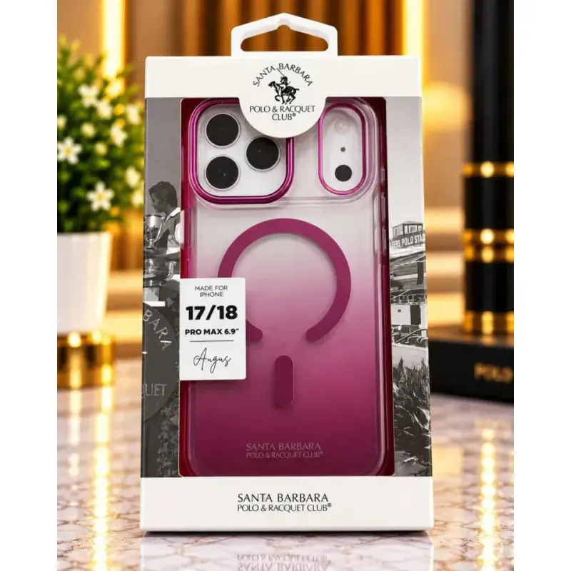 Santa Barbara Polo & Racquet Club Augus Series Luxury Leather Shockproof Back Cover for iPhone