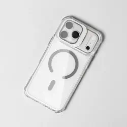 Crystal Clear MagSafe Camera Guard Stand Case for iPhone