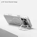 Crystal Clear MagSafe Camera Guard Stand Case for iPhone