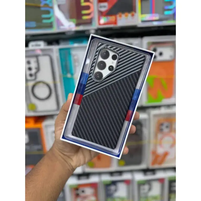 Fashionable Sunset Moonrise Carbon Fiber Magnetic Phone Case for Samsung Galaxy S Series