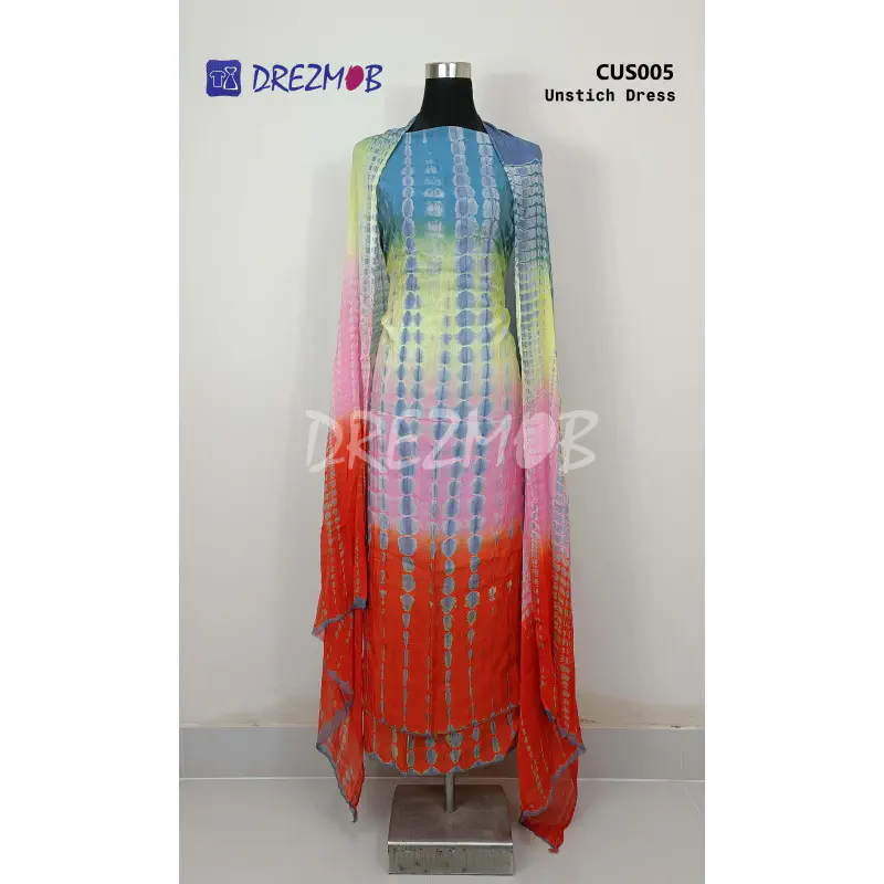 Unstitched Silk 2 Pcs CUS005 (Tie-Dye)
