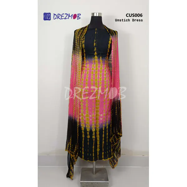 Unstitched Silk 2 Pcs CUS006 (Tie-Dye)