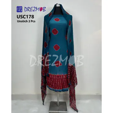Unstitched Silk 2 Pcs USC178 (Tie-Dye) 