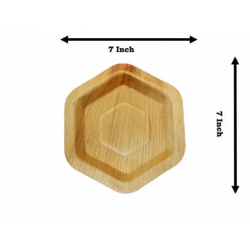 8 Inch Snacks Hexagon Plate  - 6 Pcs