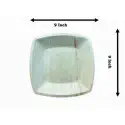 9 Inch Quad Square Plate- 6 Pcs