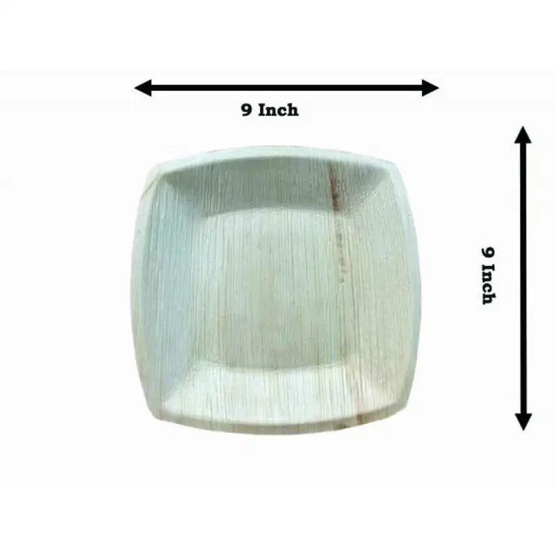 9 Inch Quad Square Plate- 6 Pcs