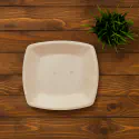 9 Inch Quad Square Plate- 6 Pcs