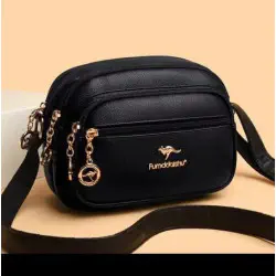 Kangaroo stylish 5 gippper Bag (Black)