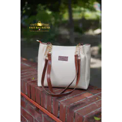 Signature Classic shoulder women's tote bags ( Cream) 