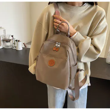 2025 New Hot Women's Backpacks Designer High Quality Soft Nylon Simple Fashion Bag(Grey)