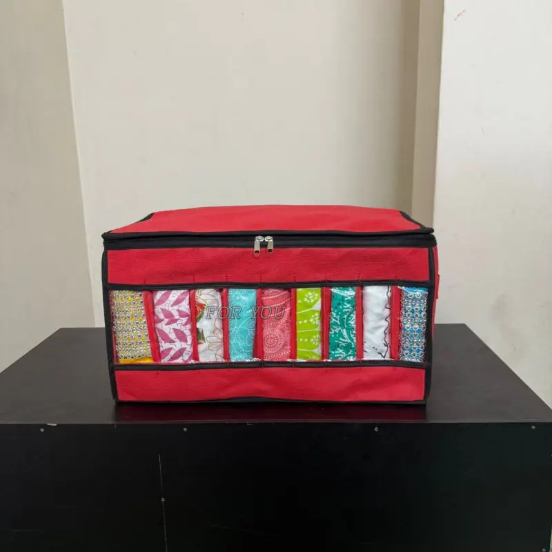 1 pics Transparent Full cover Cloth Organizer box(Red/লাল কালার)