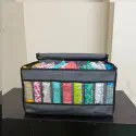 1 Pics Transparent Full cover Cloth Organizer box(Ash/ছাই কালার)