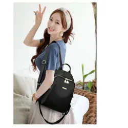New Female Backpacks High Capacity Waterproof Bags( China 1 Black)
