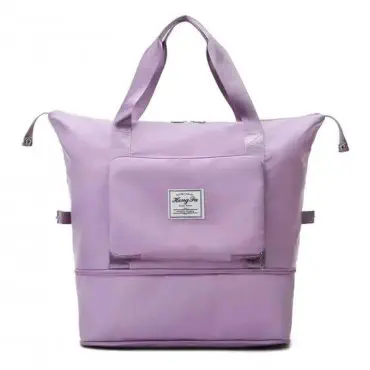 Super Large Capacity Folding Bag Travel Bags(Light pink)