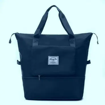 Super Large Capacity Folding Bag Travel Bags(Navy Blue)