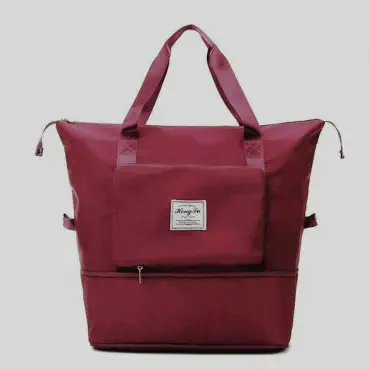 Super Large Capacity Folding Bag Travel Bags(Maroon)