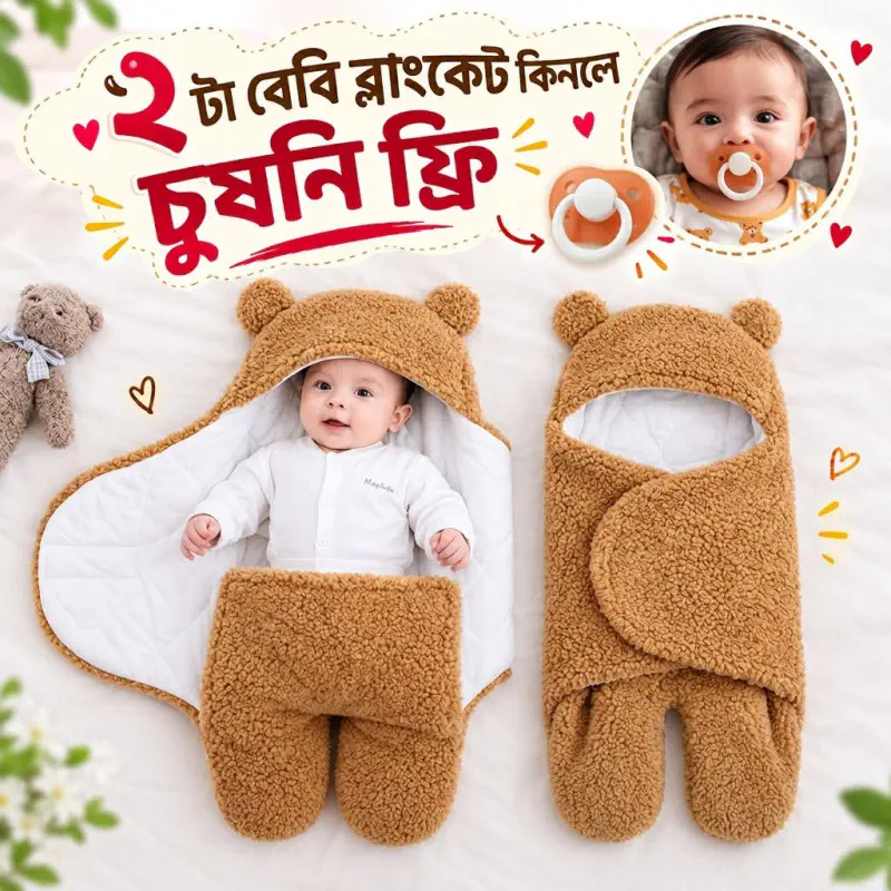 2 pics baby blanket(Brown)