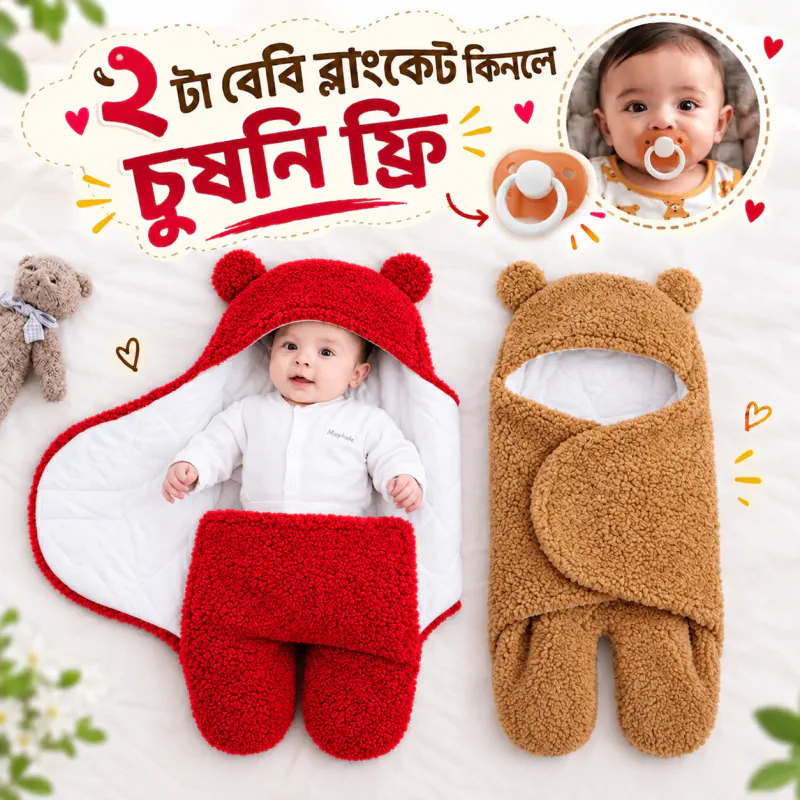 2 pics baby blanket (Red+Brown)
