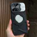 Fashion Logo Hole Magnetic Case for iPhone With Lens Protection Flip Stand Magsafe Silicone Soft Cover