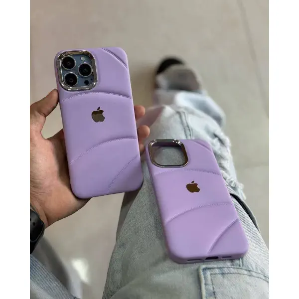 Premium Soft Logo Puffer Silicon Texture Phone Case for iPhone