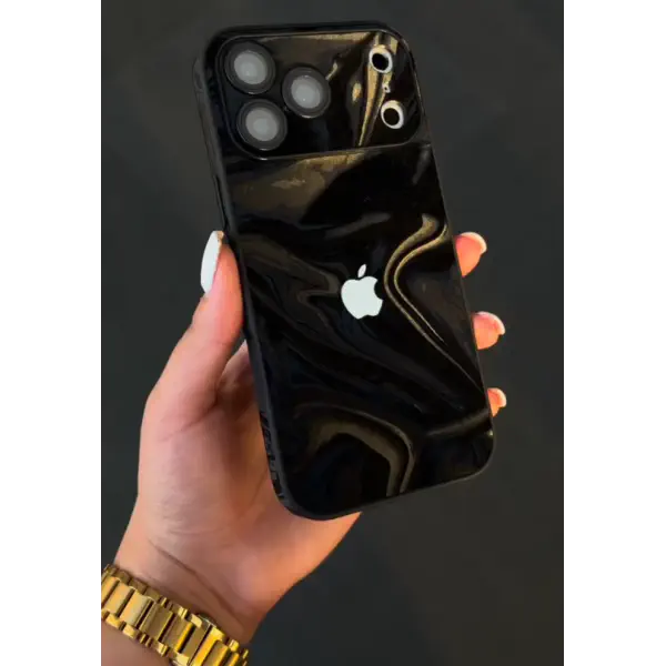 Premium Windows Glossy Water Ripple Rattern Puffer Phone Case For iPhone