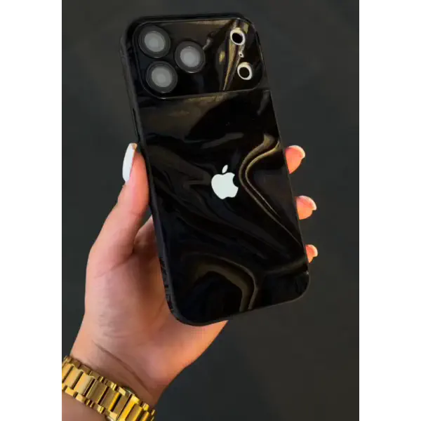Premium Windows Glossy Water Ripple Rattern Puffer Phone Case For iPhone