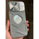 Fashion Logo Hole Magnetic Case for iPhone With Lens Protection Flip Stand Magsafe Silicone Soft Cover