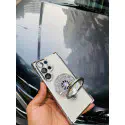 Luxury Clear Rotating Gyro Magnetic Stand Case For Samsung