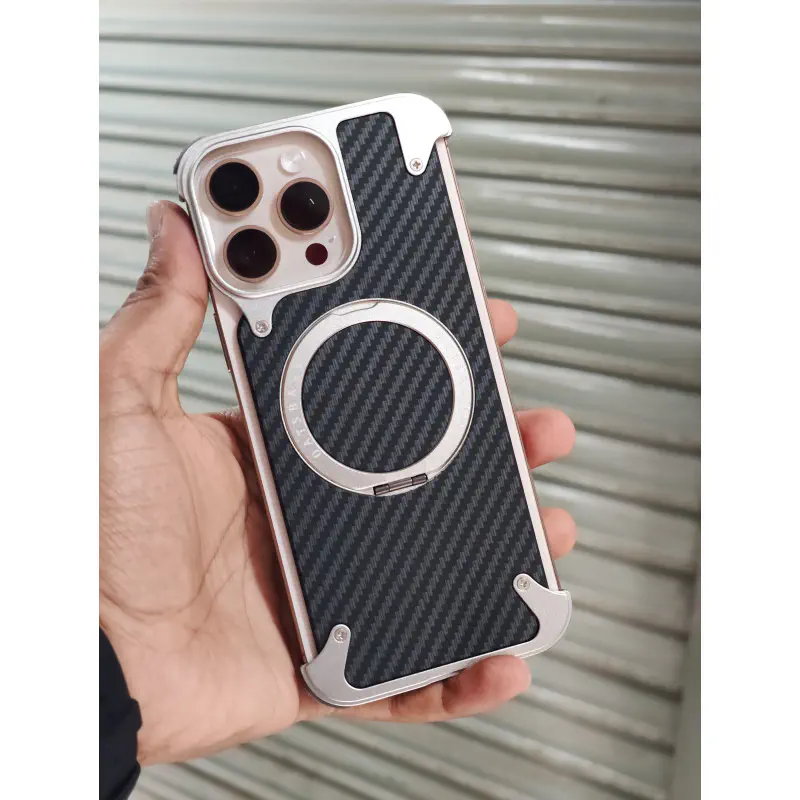 Carbon Magsafe Case with Metal Screw High Protection Bumper