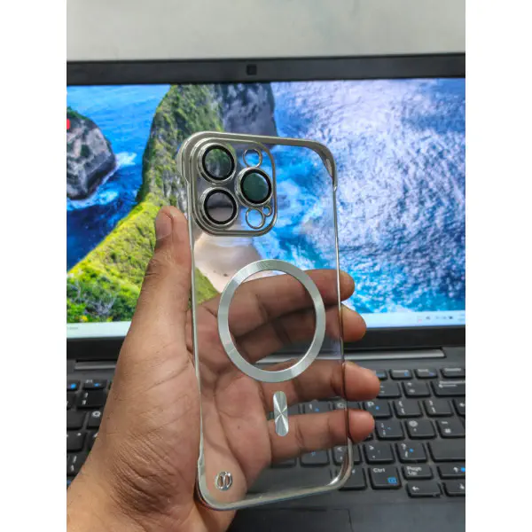 Luxury Plating Clear Borderless For Magsafe Phone Case For iPhone