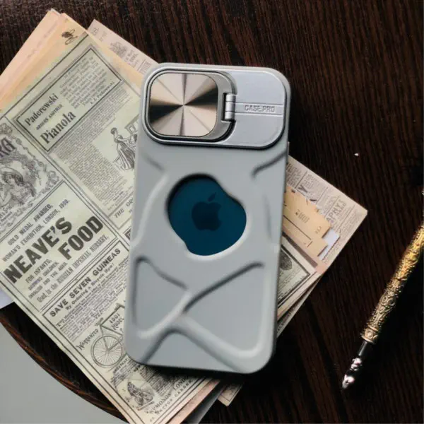 Fashion Logo Hole Magnetic Case for iPhone With Lens Protection Flip Stand Magsafe Silicone Soft Cover