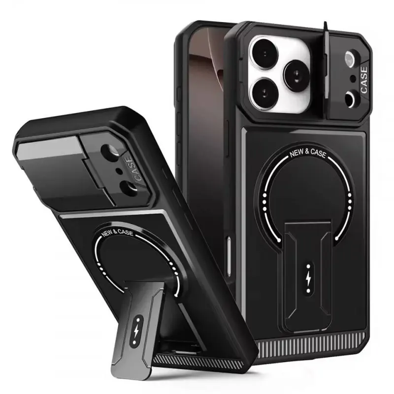Folding Bracket Armor Camshell Magnetic iPhone Case