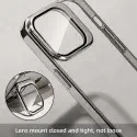 Luxury Plating Crystal Clear Anti Yellow Hard Case✨ With Stand Camera Lens Protector 