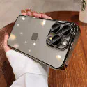 Luxury Plating Crystal Clear Anti Yellow Hard Case With Attached Camera Lens Protector 