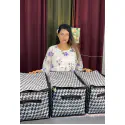 Printed Cloth Organizer Box With lid 