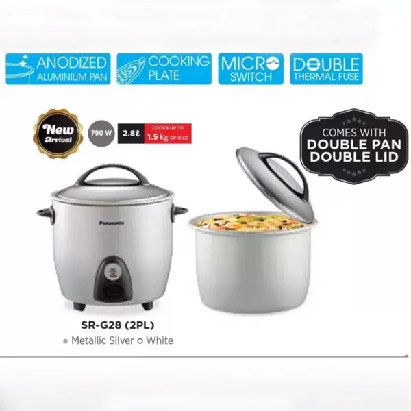 Panasonic Rice Cooker 2.8L- Silver (SR-G28)