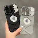 Fashion Logo Hole Magnetic Case for iPhone With Lens Protection Flip Stand Magsafe Silicone Soft Cover