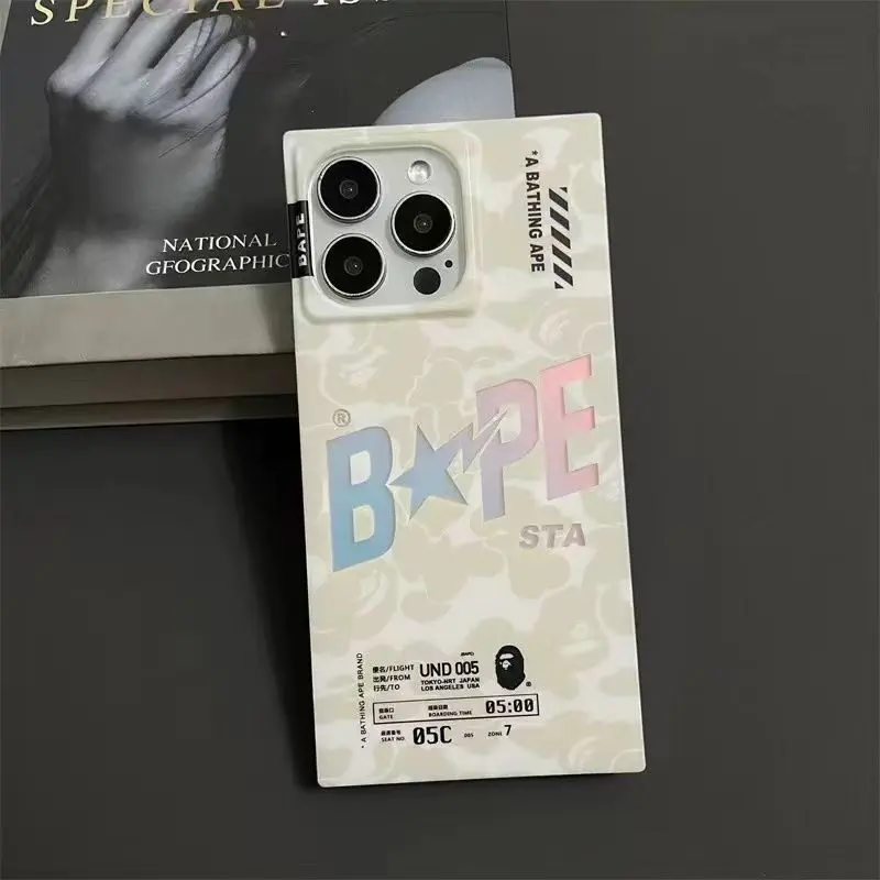 Fashion Laser Squre Shape Branded Case For iPhone