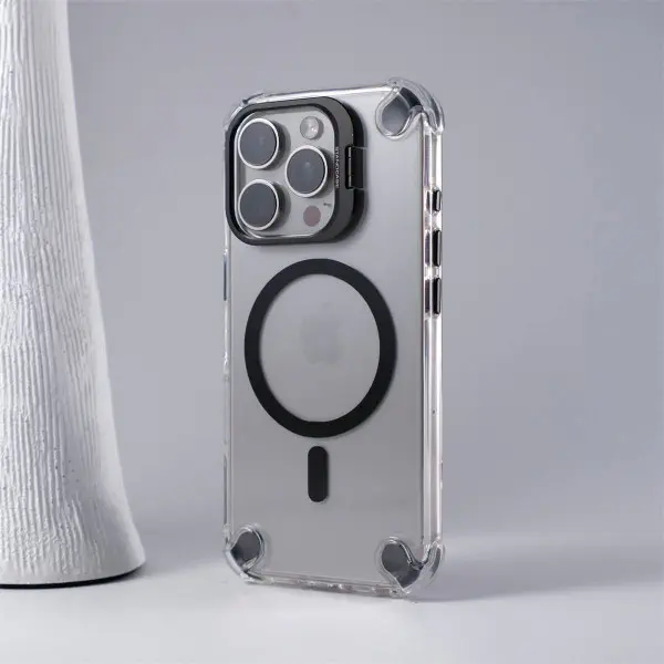Transparent Acrylic Magnetic Phone Case with Glass Protector for iPhone