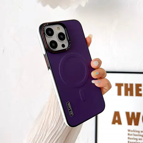 Bulk Magnetic Charging Leather Mobile Phone Case for iPhone